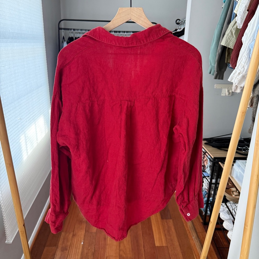 PARKE Oversized Boyfriend Linen Button Down - Picture 9 of 11